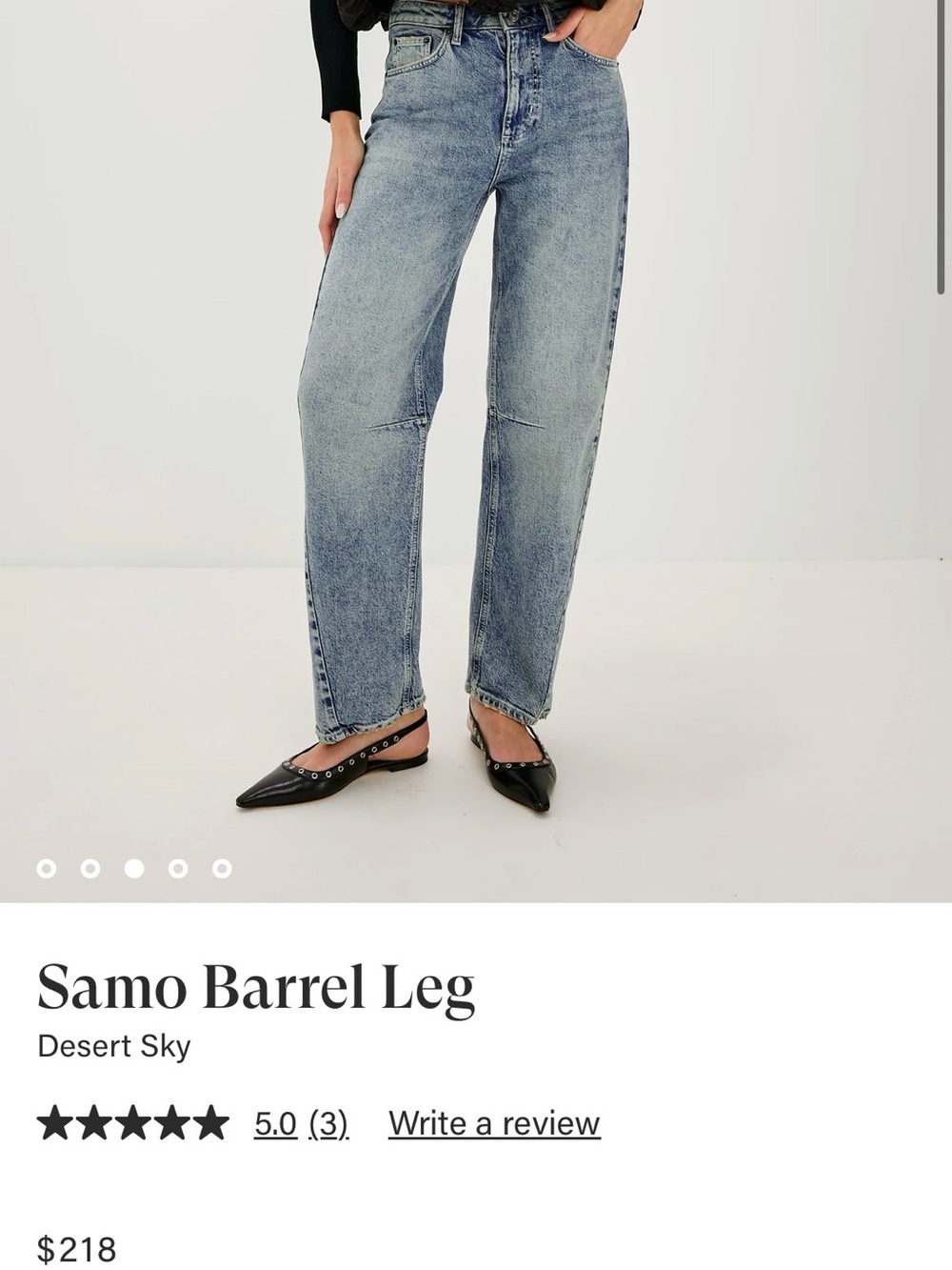 Rails Samo Barrel Leg Jeans in Desert Sky Wash